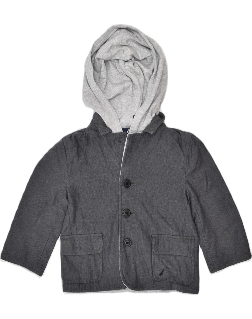 NAUTICA Boys Hooded Hooded Windbreaker Jacket 3-4 Years Grey Herringbone | Vintage | Thrift | Second-Hand | Used Clothing | Messina Hembry 