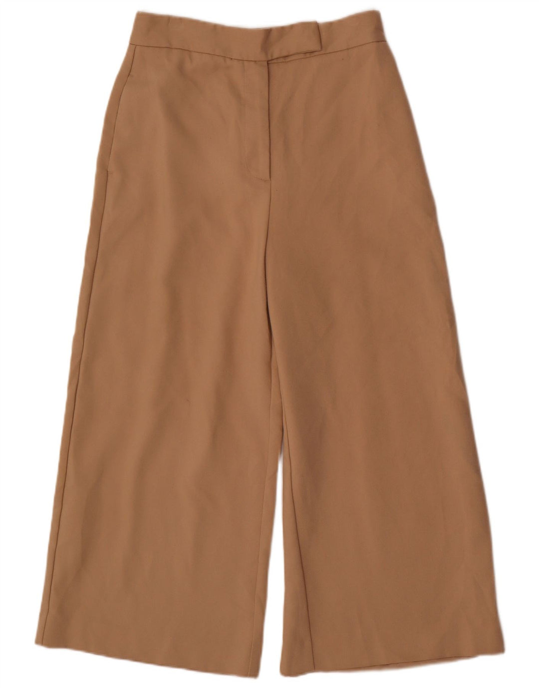 ZARA Womens Wide Leg Cropped Trousers Medium W28 L24 Beige Polyester