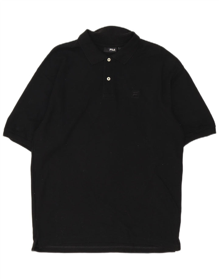 Fila Mens Polo Shirt Medium Black Cotton