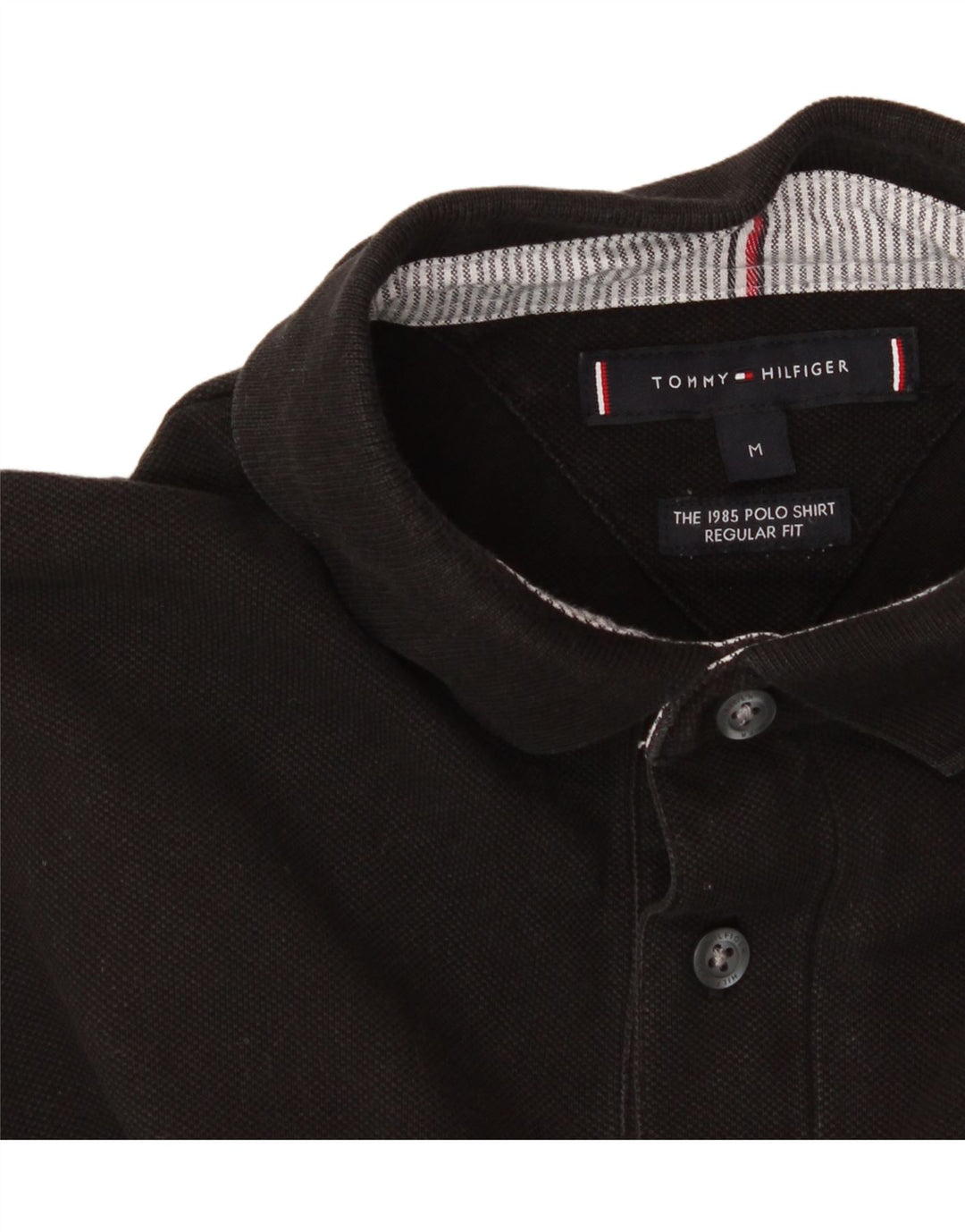 TOMMY HILFIGER Mens Regular Fit Polo Shirt Medium Black Cotton Vintage Tommy Hilfiger and Second-Hand Tommy Hilfiger from Messina Hembry 