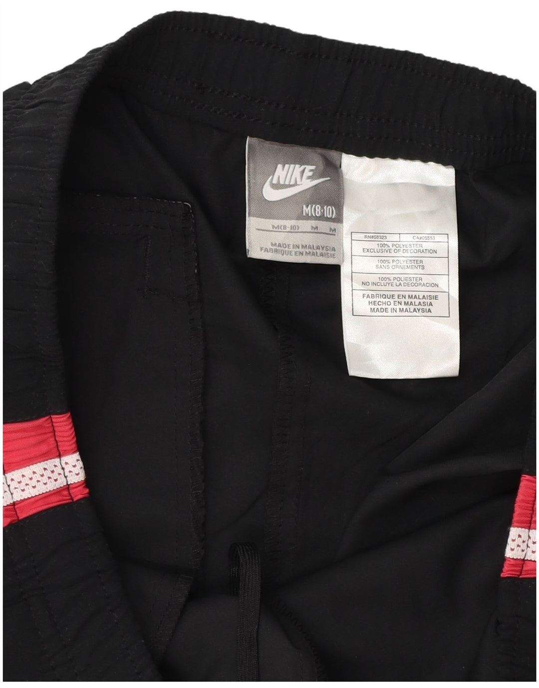 NIKE Womens Tracksuit Trousers US 8/10 Medium  Black Colourblock Polyester
