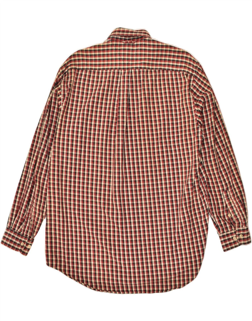 TOMMY HILFIGER Mens Shirt Medium Red Check Cotton | Vintage Tommy Hilfiger | Thrift | Second-Hand Tommy Hilfiger | Used Clothing | Messina Hembry 