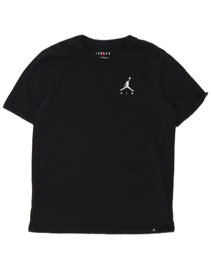 JORDAN Mens Standard Fit T-Shirt Top Large Black Cotton