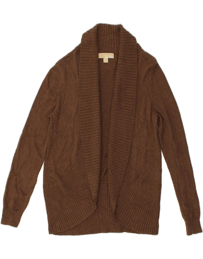 MICHAEL KORS Womens Cardigan Sweater UK 10 Small Brown Viscose | Vintage Michael Kors | Thrift | Second-Hand Michael Kors | Used Clothing | Messina Hembry 