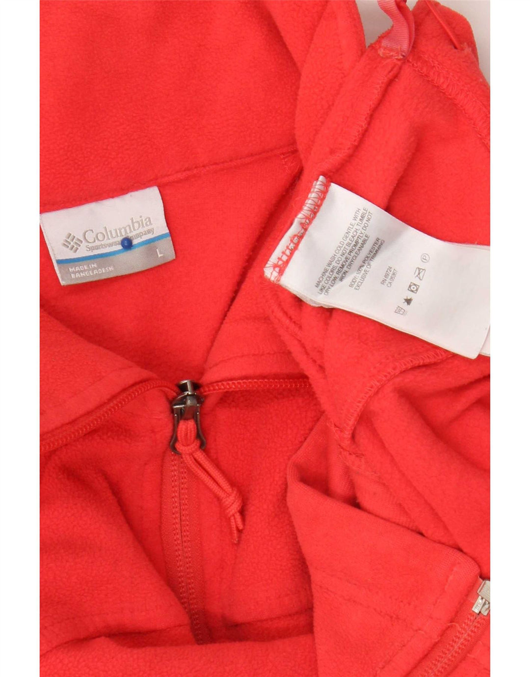 Columbia Womens Fleece Jacket UK 16 Large Red Polyester