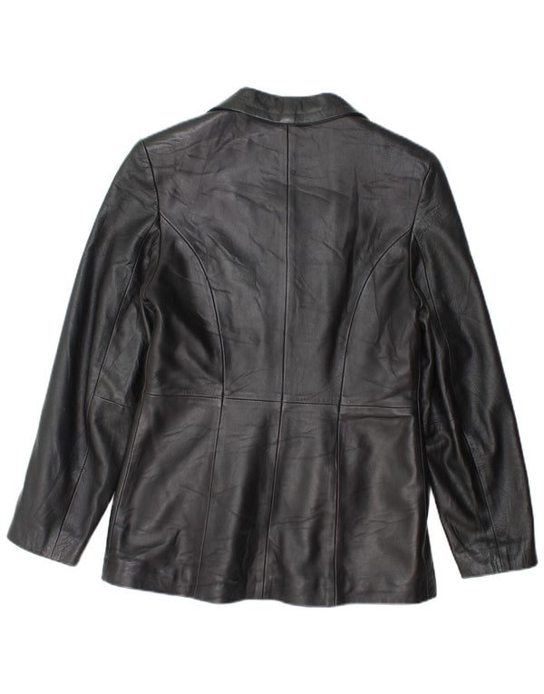 Lavorazione Artigianale Womens Leather Jacket UK 12 Medium Black Leather