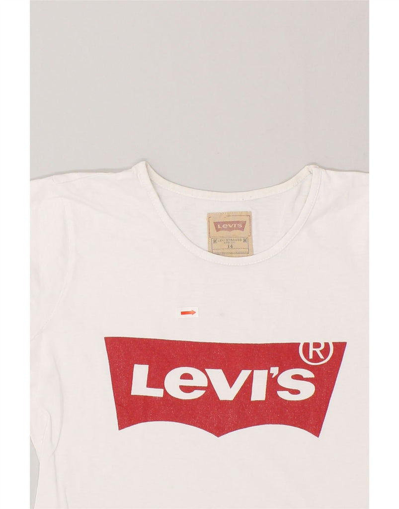 LEVI'S Girls Graphic T-Shirt Top 13-14 Years White Cotton | Vintage Levi's | Thrift | Second-Hand Levi's | Used Clothing | Messina Hembry 