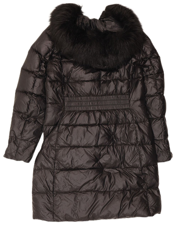 Karen Millen Womens Hooded Padded Coat UK 12 Medium Black Nylon
