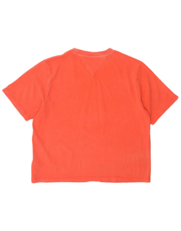 Tommy Hilfiger Womens Crop Graphic T-Shirt Top Medium Pink Cotton