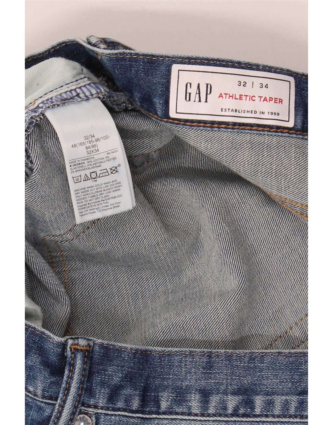 Gap Mens Tapered Jeans W32 L34 Blue Cotton