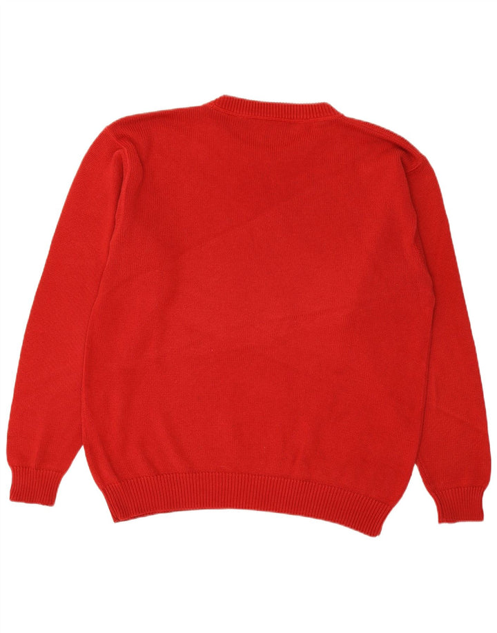 VINTAGE Mens Crew Neck Jumper Sweater IT 48 Medium Red Cotton