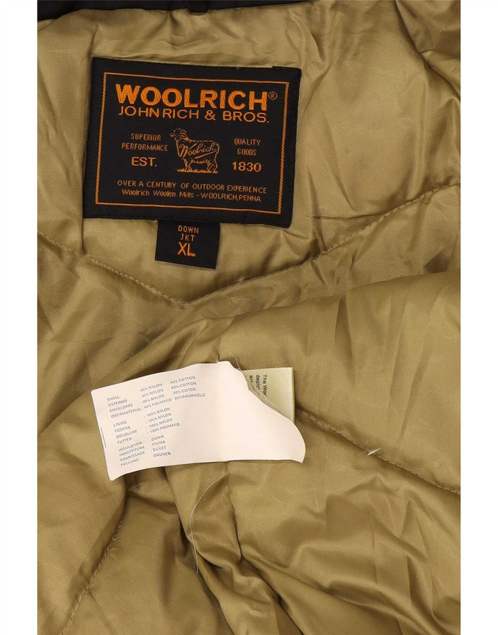Woolrich Mens Hooded Padded Jacket UK 42 XL Black Nylon