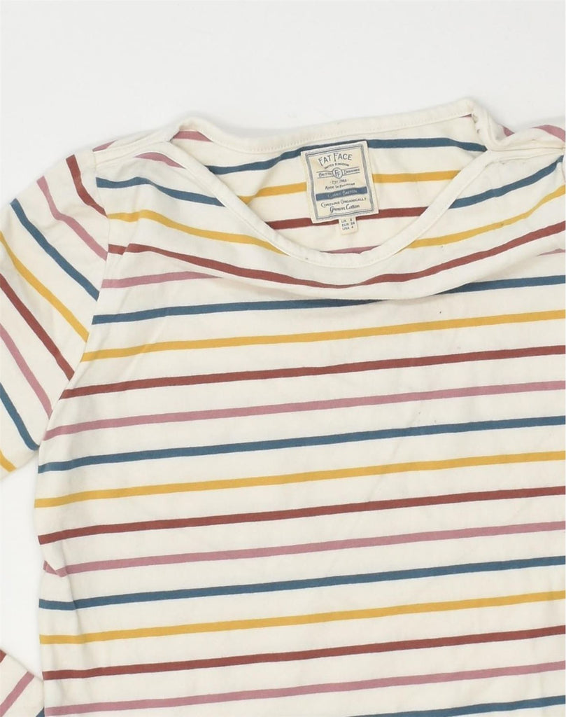 FAT FACE Womens Top Long Sleeve UK 8 Small  Multicoloured Striped Cotton | Vintage Fat Face | Thrift | Second-Hand Fat Face | Used Clothing | Messina Hembry 