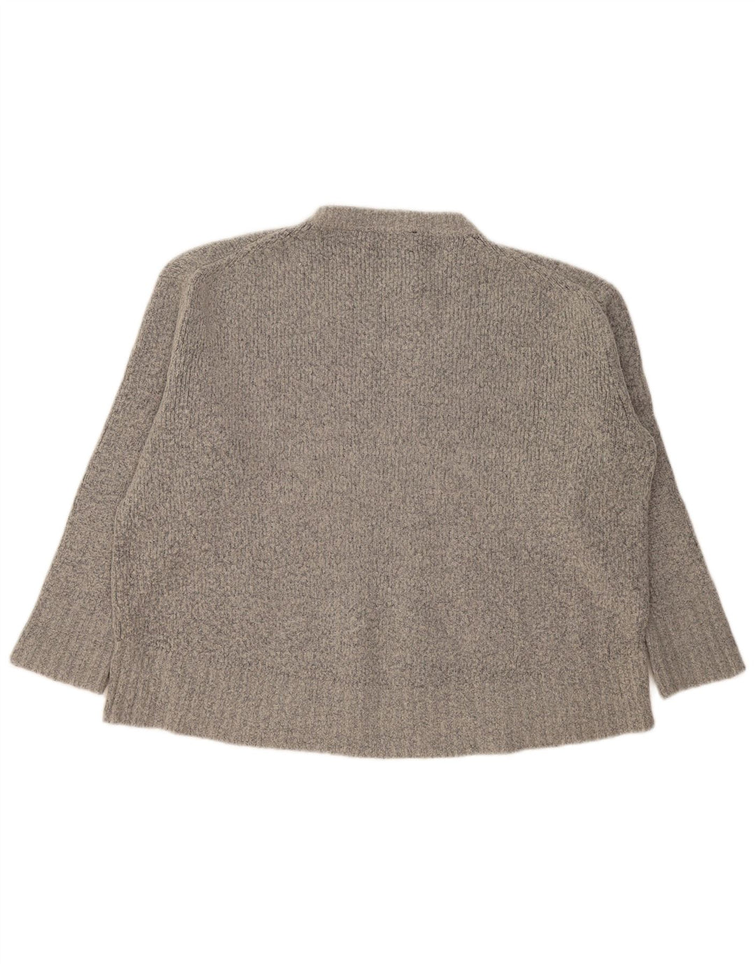 Zara Womens Oversized Crew Neck Jumper Sweater UK 14 Medium Grey