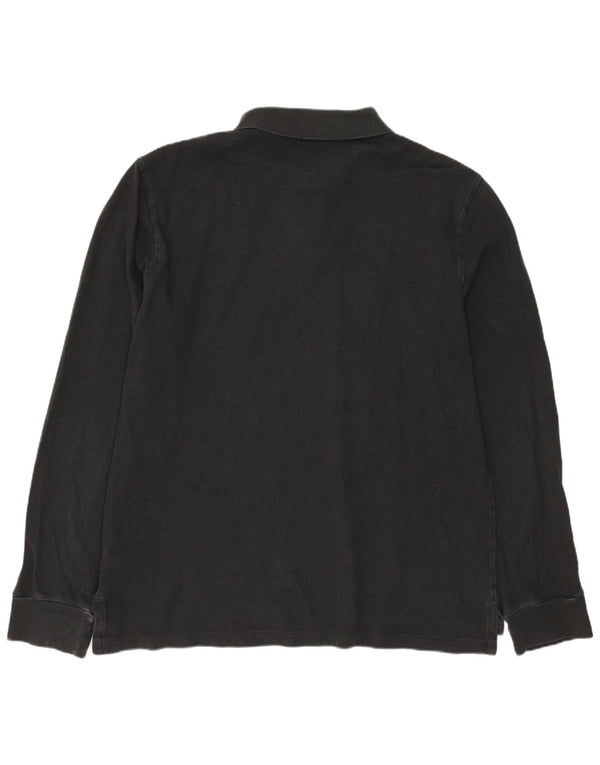 Polo Ralph Lauren Mens Slim Fit Long Sleeve Polo Shirt XL Black Cotton