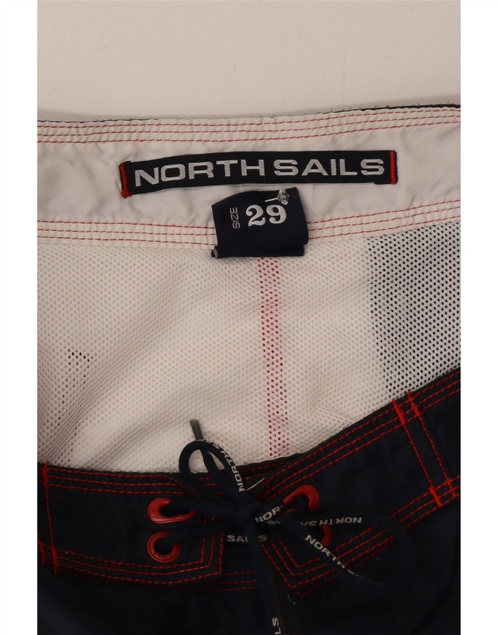 North Sails Mens Graphic Swimming Shorts Small  Red Colourblock Polyamide