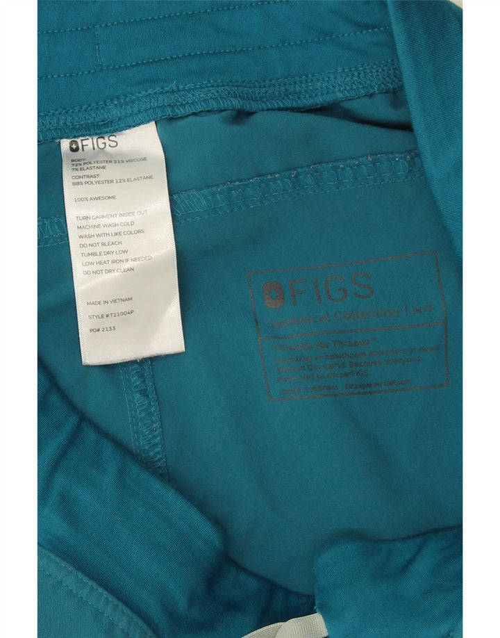 Figs Womens Straight Cargo Trousers Medium W30 L28 Blue Polyester