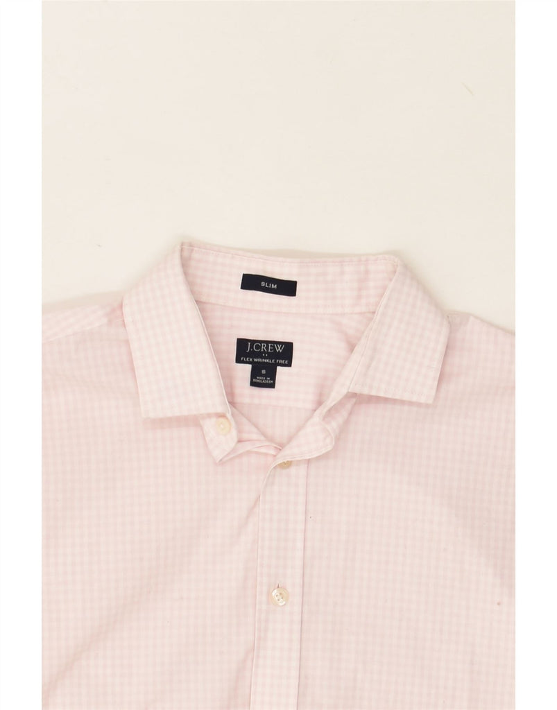 J. CREW Mens Flex Slim Shirt Small Pink Gingham Cotton | Vintage J. Crew | Thrift | Second-Hand J. Crew | Used Clothing | Messina Hembry 