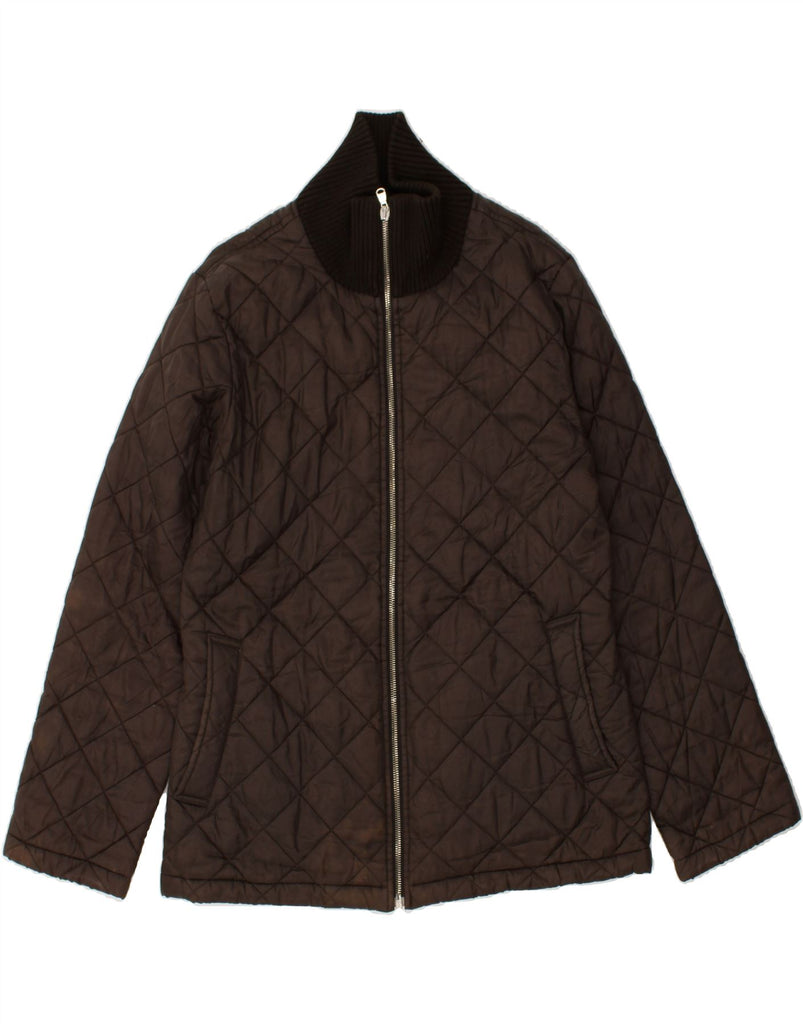 BENETTON Womens Quilted Jacket UK 12 Medium Brown Polyamide | Vintage Benetton | Thrift | Second-Hand Benetton | Used Clothing | Messina Hembry 