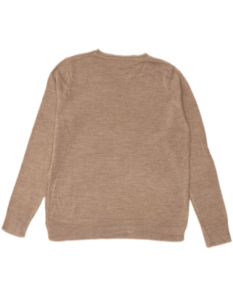 MARKS & SPENCER Womens Crew Neck Jumper Sweater UK 8 Small Beige Acrylic Vintage Marks & Spencer and Second-Hand Marks & Spencer from Messina Hembry 