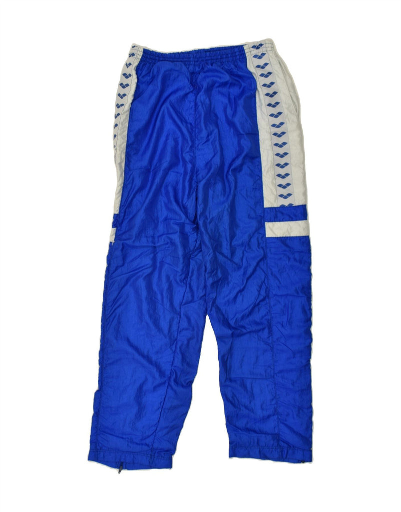 ARENA Mens Graphic Tracksuit Trousers Large Blue Colourblock Polyamide | Vintage Arena | Thrift | Second-Hand Arena | Used Clothing | Messina Hembry 