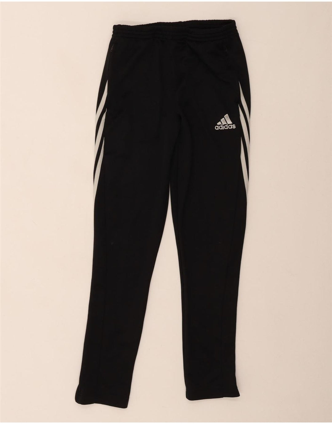 ADIDAS Boys Climalite Tracksuit Trousers 13-14 Years XL Black Polyester
