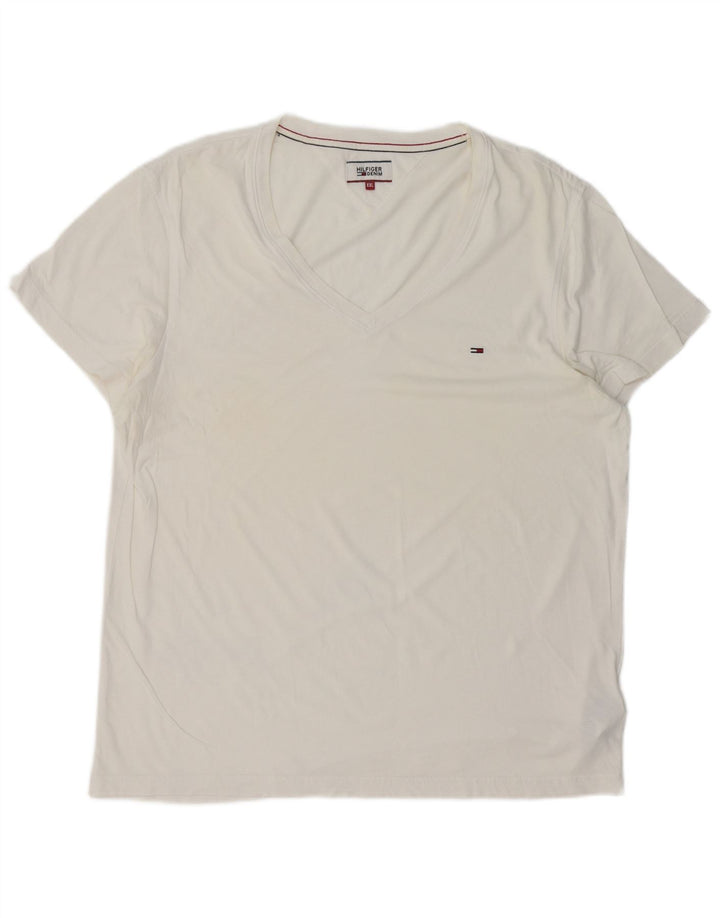 TOMMY HILFIGER Mens T-Shirt Top 2XL White Cotton