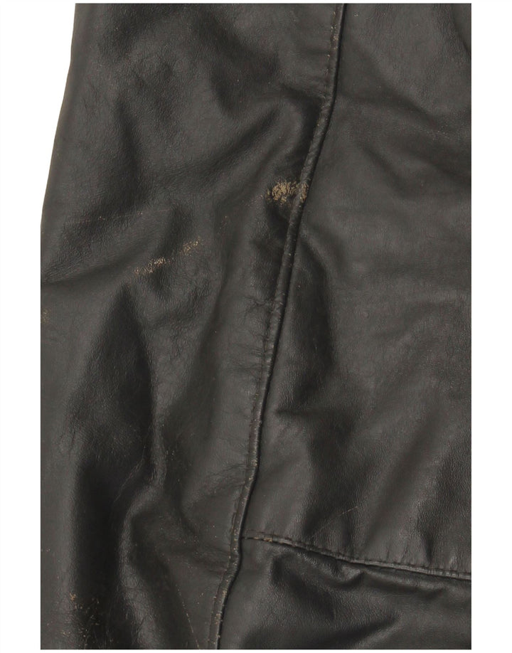 VINTAGE Mens Leather Jacket UK 40 Large Grey Leather