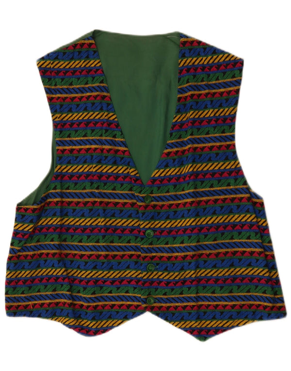 Vintage Mens Waistcoat XL Multicoloured Geometric