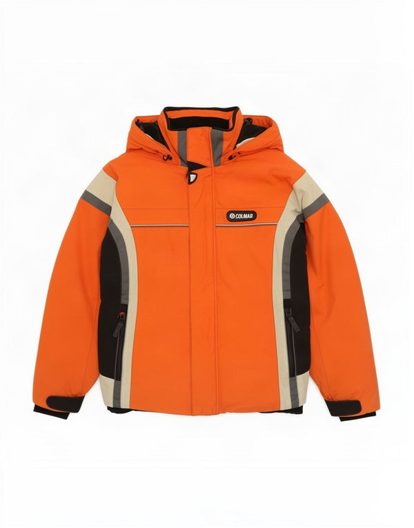 Colmar Mens Hooded Ski Jacket IT 52 Large Orange Colourblock