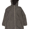 Marks & Spencer Womens Hooded Raincoat UK 14 Medium Black Geometric