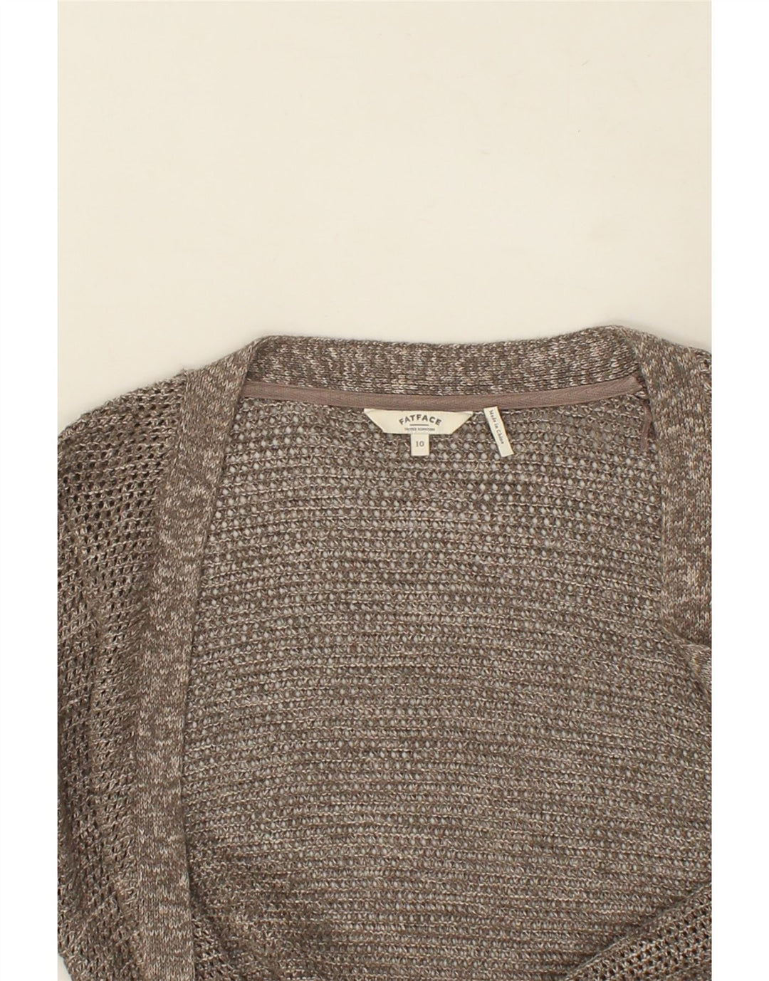 FAT FACE Womens Longline Open Cardigan Sweater UK 10 Small Grey Cotton Vintage Fat Face and Second-Hand Fat Face from Messina Hembry 