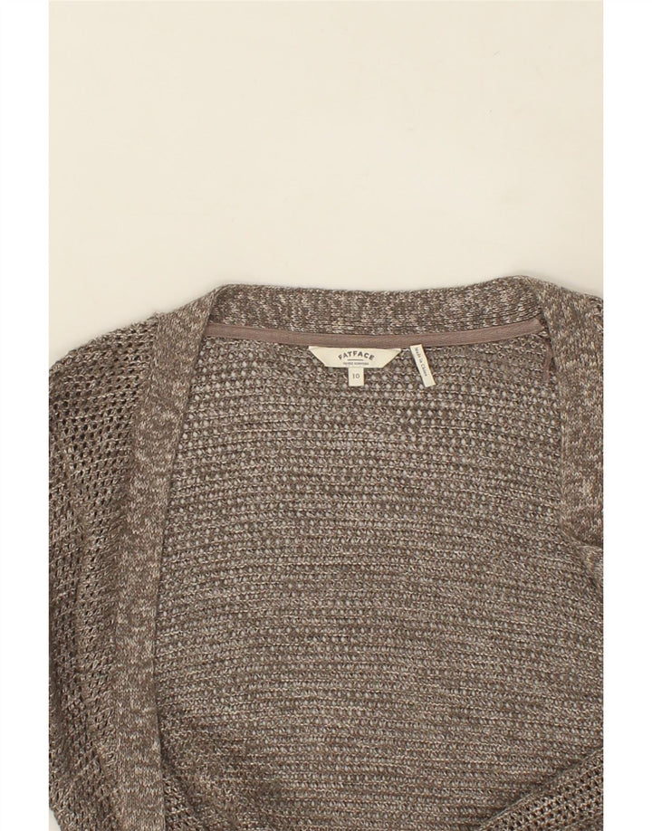 FAT FACE Womens Longline Open Cardigan Sweater UK 10 Small Grey Cotton Vintage Fat Face and Second-Hand Fat Face from Messina Hembry 
