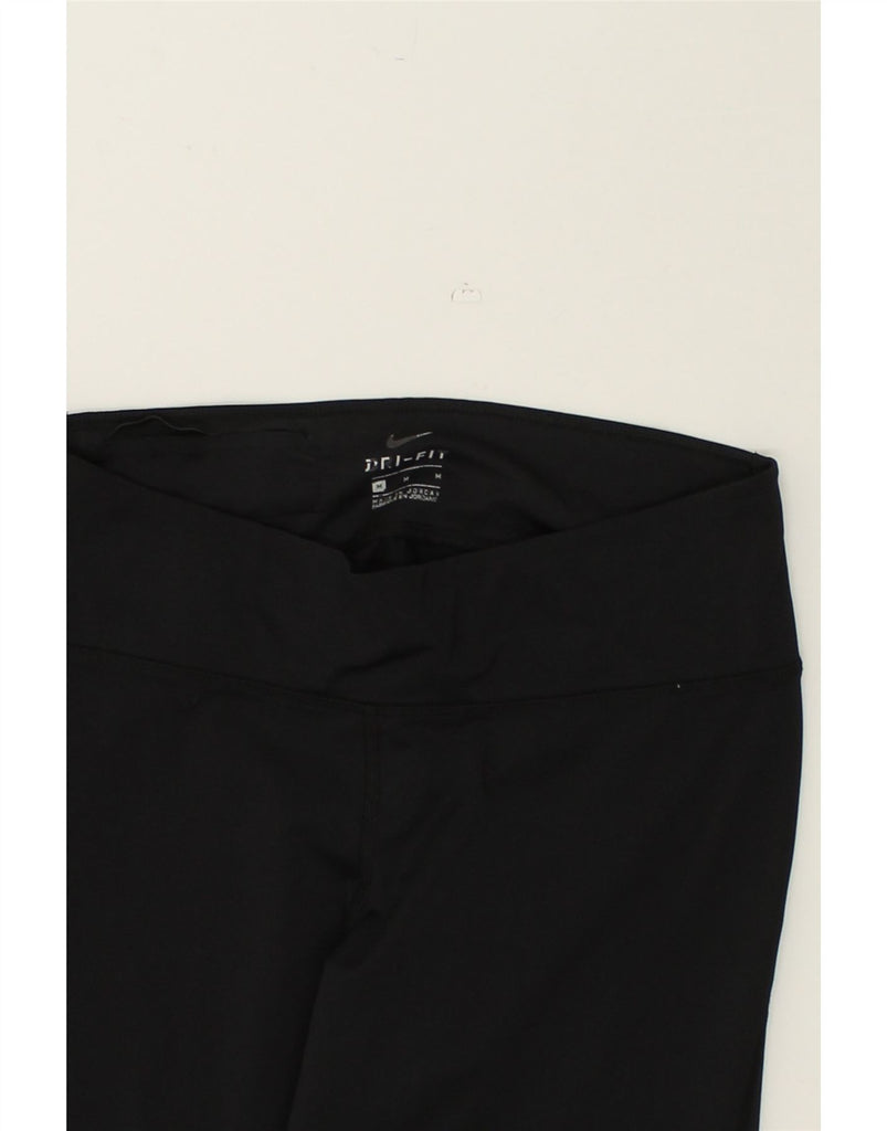 NIKE Womens Dri Fit Leggings UK 12 Medium Black Polyester | Vintage Nike | Thrift | Second-Hand Nike | Used Clothing | Messina Hembry 