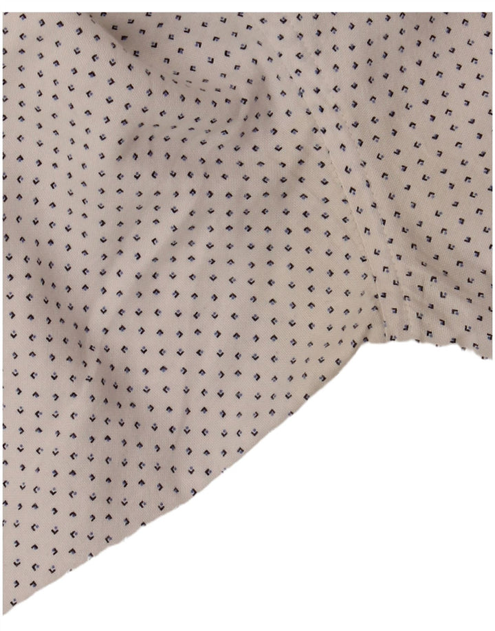 Gian Marco Venturi Mens Shirt Size 44 17 1/2 XL White Spotted Cotton