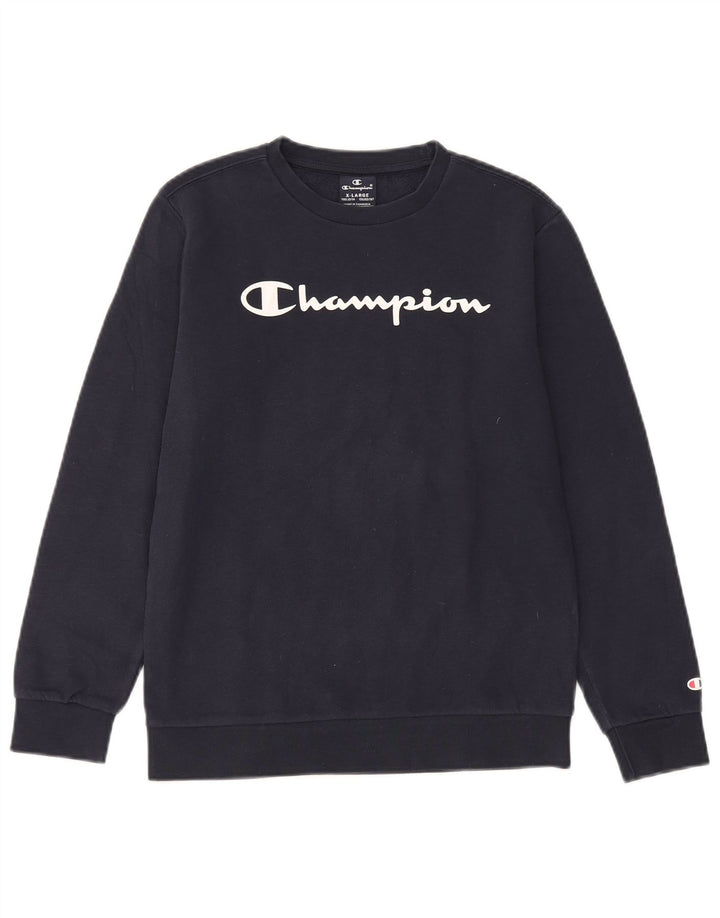 Champion Boys Graphic Sweatshirt Jumper 13-14 Years XL Navy Blue