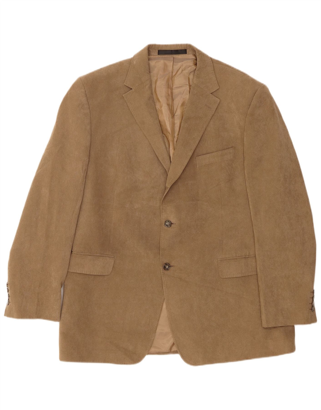 Marks & Spencer Mens 2 Button Blazer Jacket UK 44 XL Brown Polyester