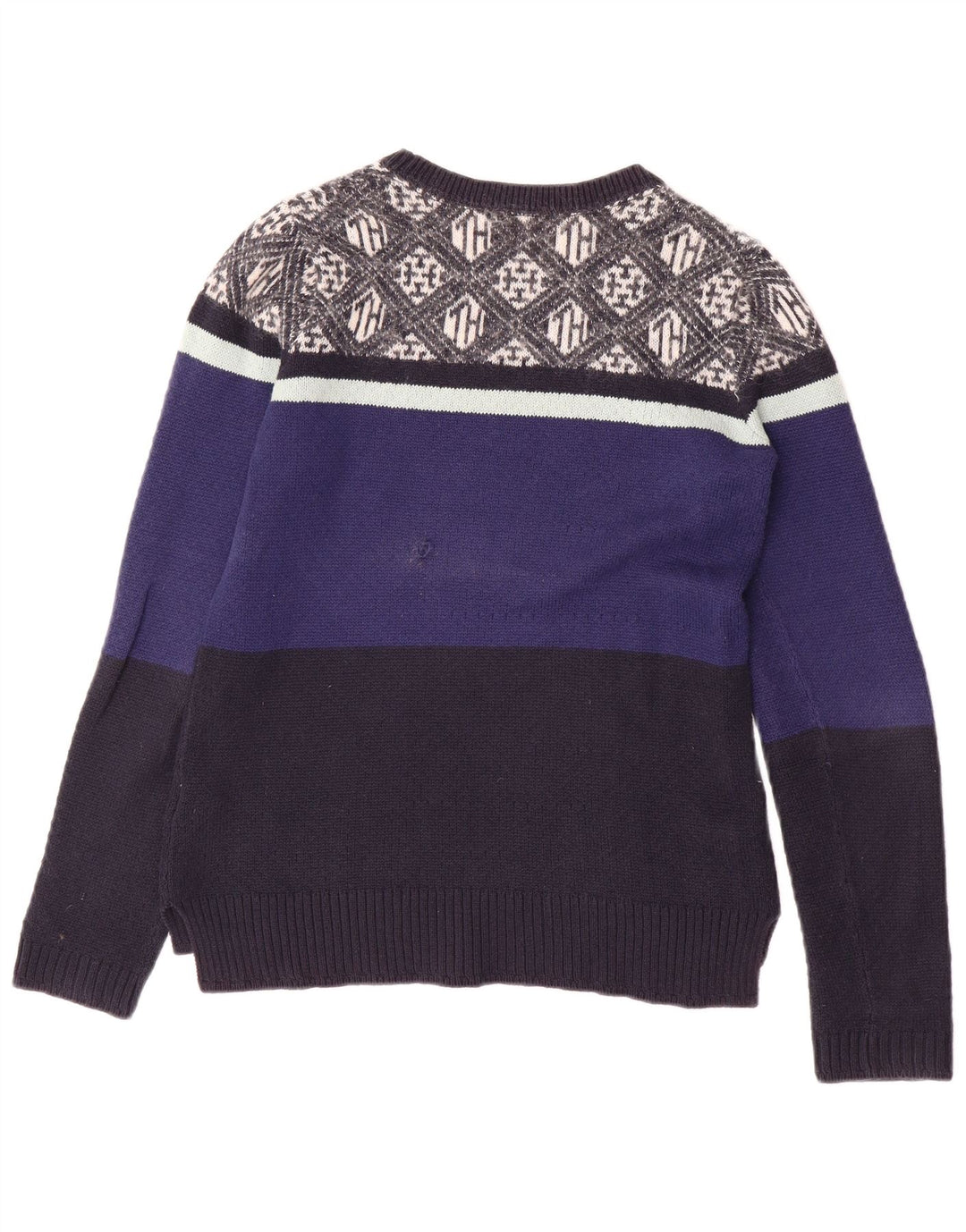 TOMMY HILFIGER Womens Crew Neck Jumper Sweater UK 10 Small Blue