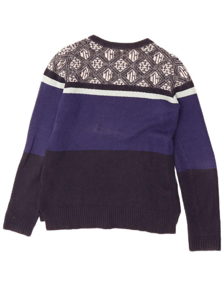 TOMMY HILFIGER Womens Crew Neck Jumper Sweater UK 10 Small Blue