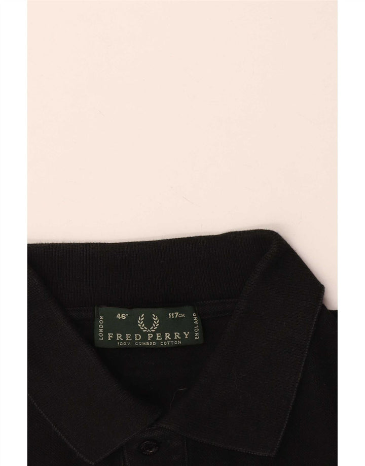 Fred Perry Mens Polo Shirt Large Black Cotton