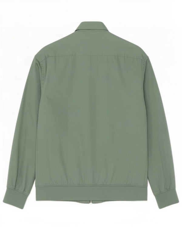 Zara Mens Bomber Jacket UK 36 Small Green Lyocell