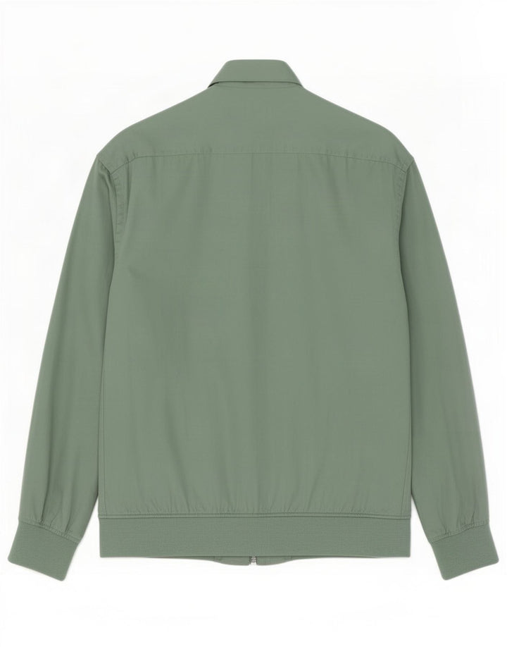 Zara Mens Bomber Jacket UK 36 Small Green Lyocell