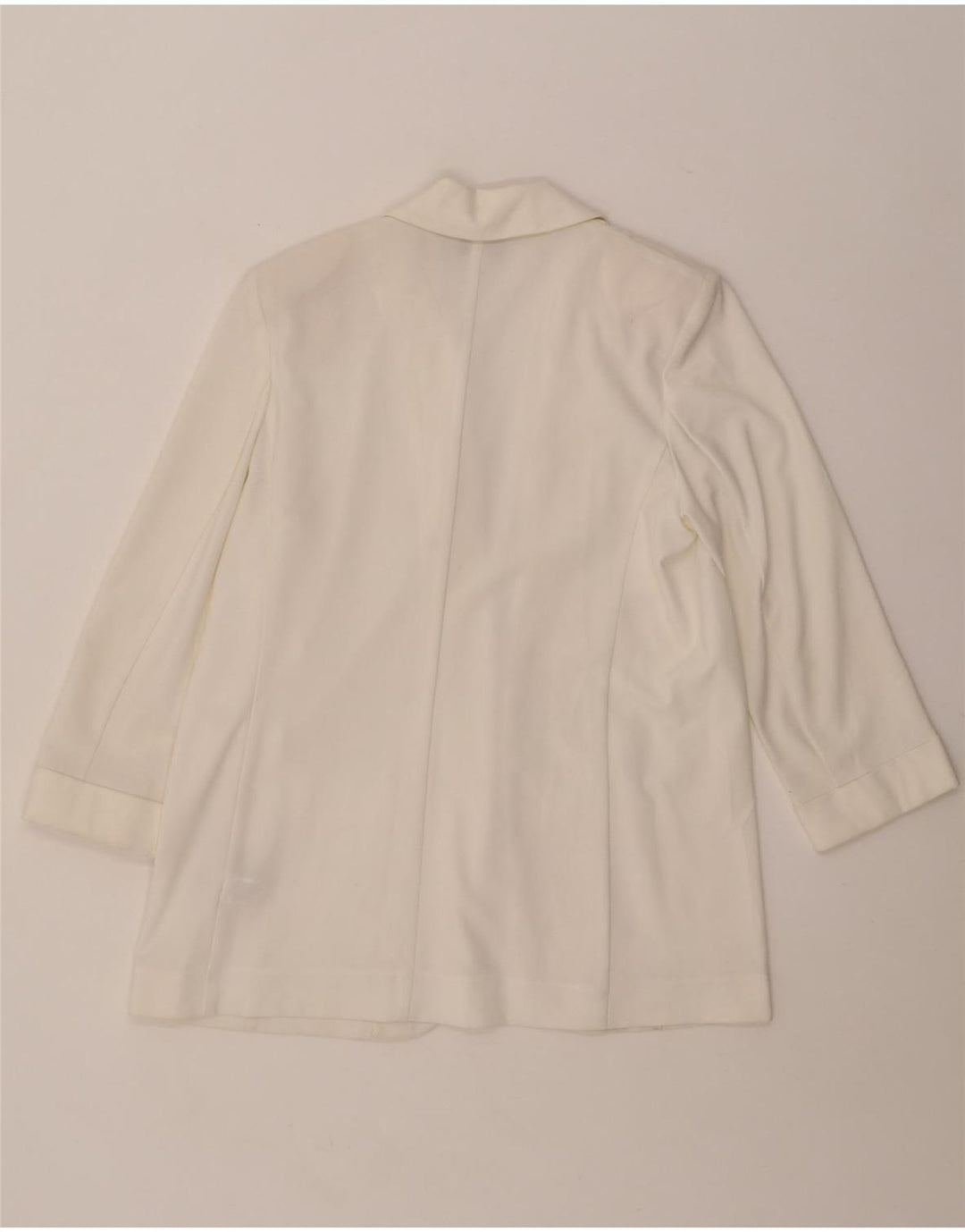 MARKS & SPENCER Womens 3/4 Sleeve Open Blazer Jacket UK 12 Medium White