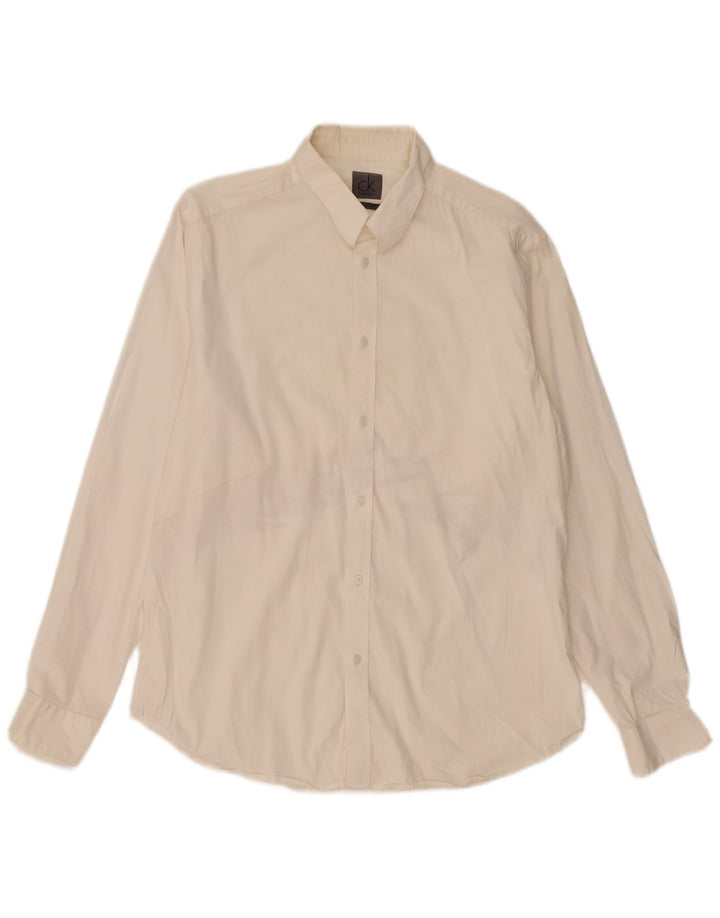 Calvin Klein Mens Shirt 2XL Off White