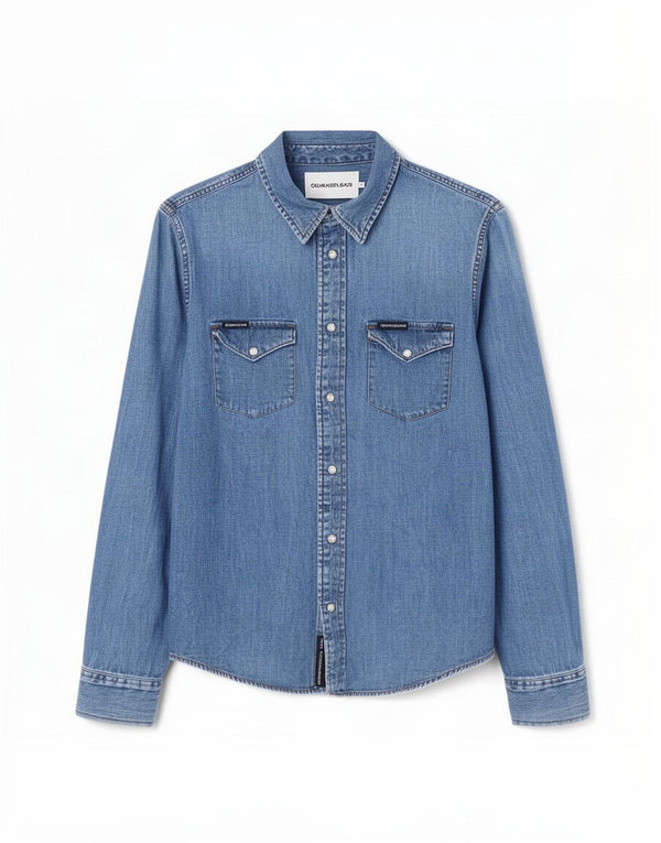 Calvin Klein Jeans Mens Denim Shirt Small Blue Cotton