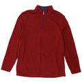 Izod Mens Zip Neck Sweatshirt Jumper XL Red Flecked Polyester