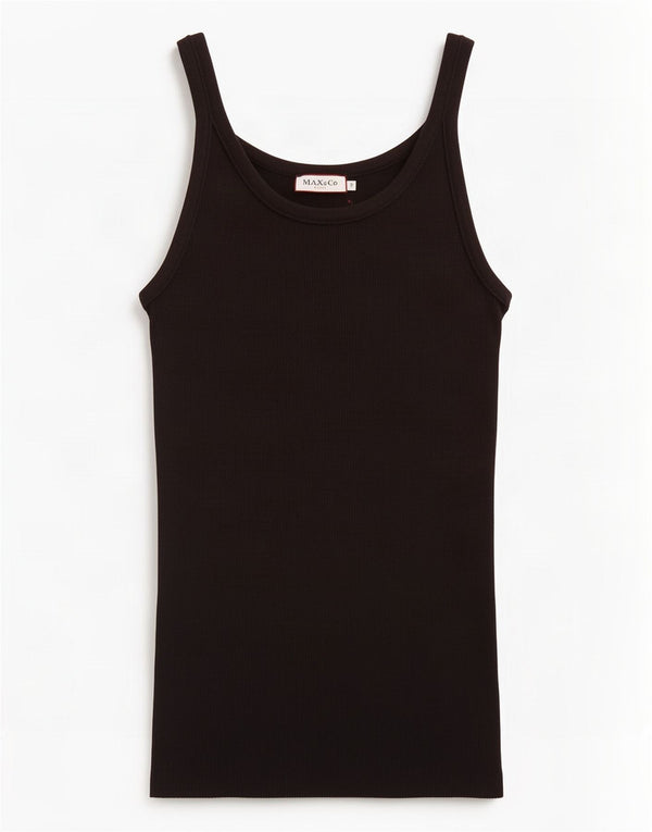 Max & Co. Womens Vest Top UK 8 Small Navy Blue Cotton