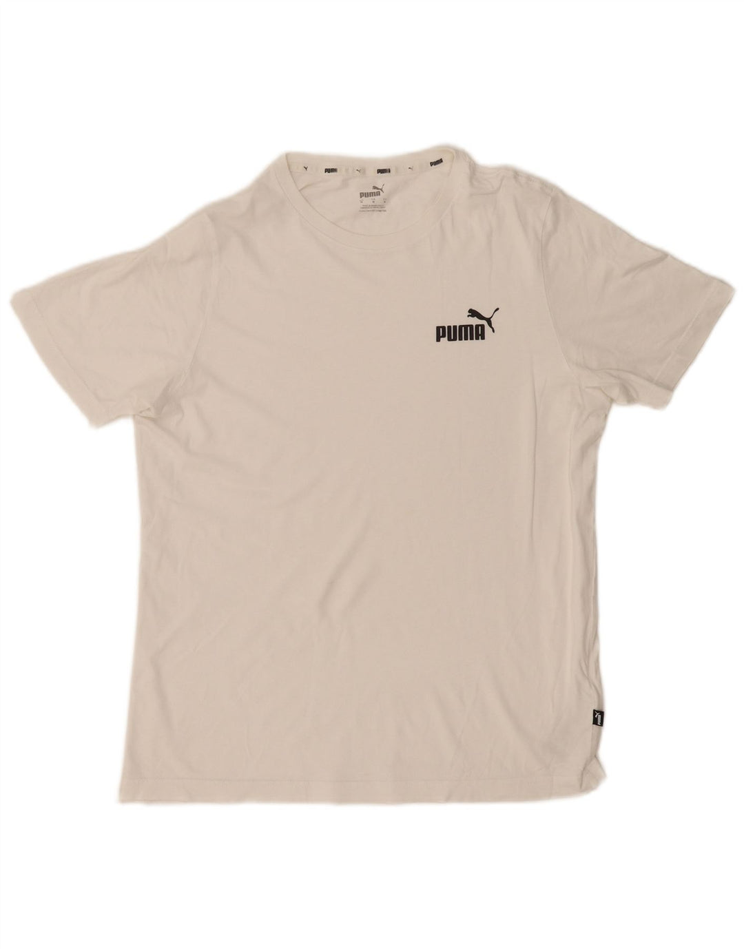 Puma Mens T-Shirt Top Medium White Cotton
