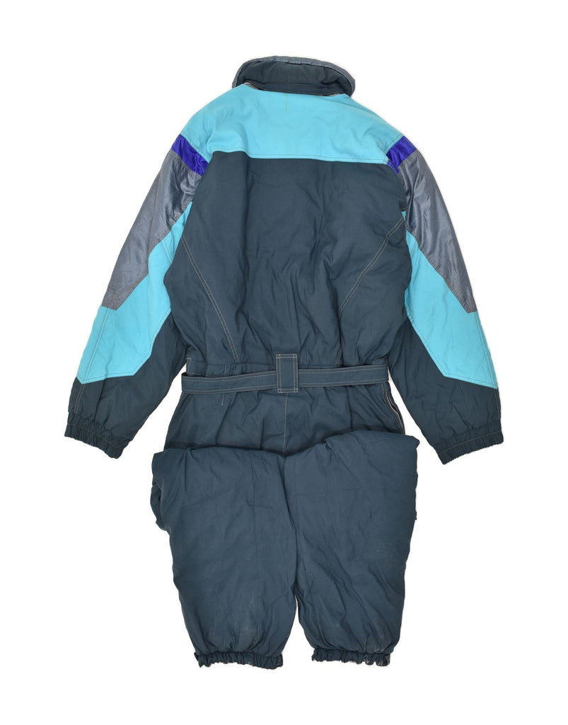 COLMAR Mens Hooded Ski Jumpsuit IT 50 Medium Blue Colourblock Nylon | Vintage Colmar | Thrift | Second-Hand Colmar | Used Clothing | Messina Hembry 