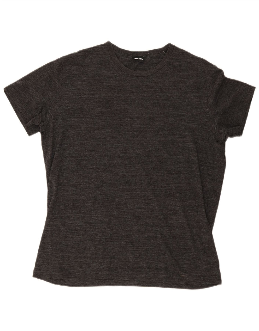 Diesel Mens T-Shirt Top XL Grey Flecked Cotton